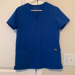 Figs Scrub Top. Size small. Royal Blue.